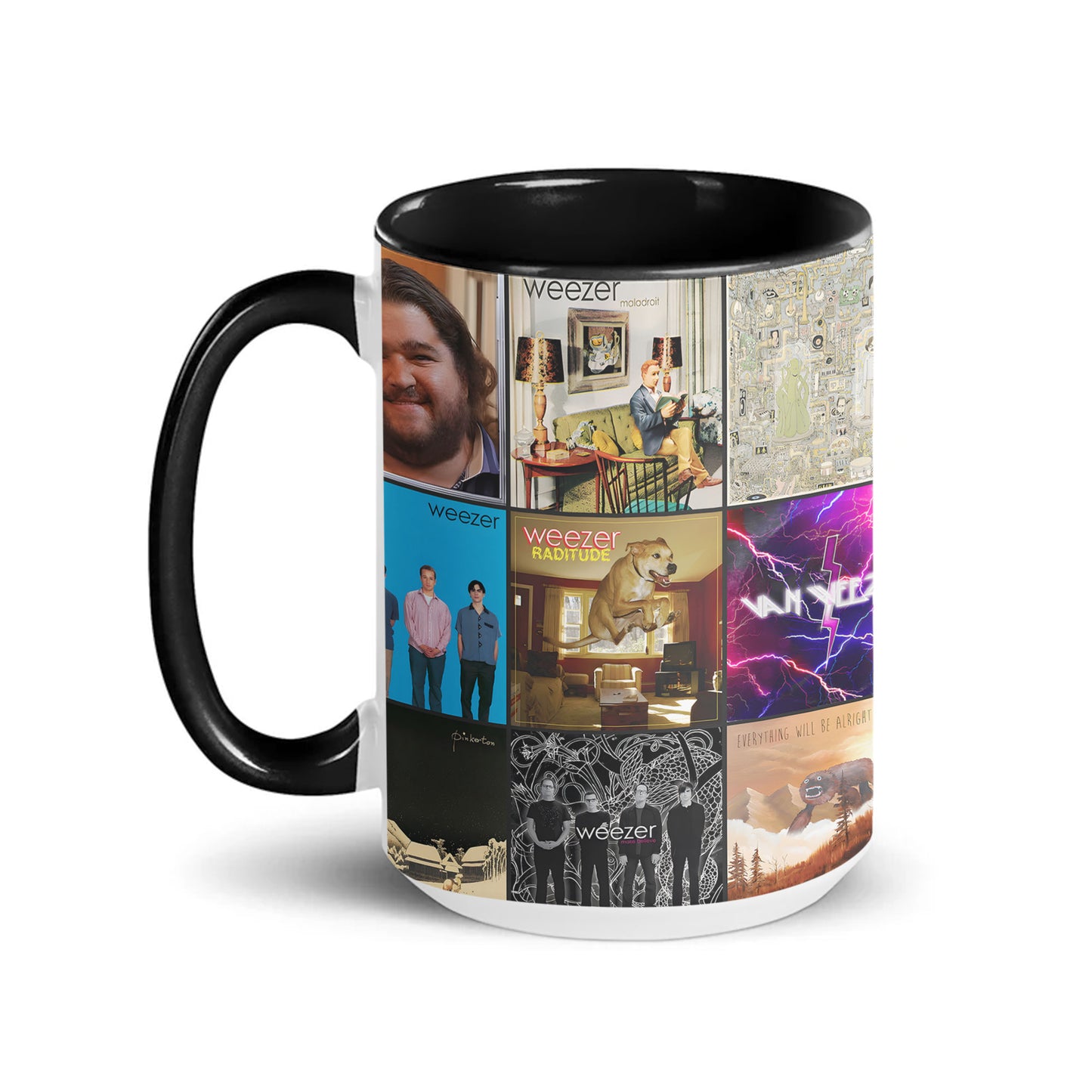 Weezer Accent Mug – Alternative Rock Album Art Collage Gift