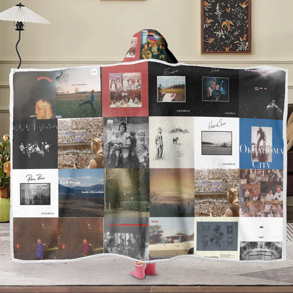 Zach Bryan Wearable Hooded Blanket – Wrapped in Heartland Memories