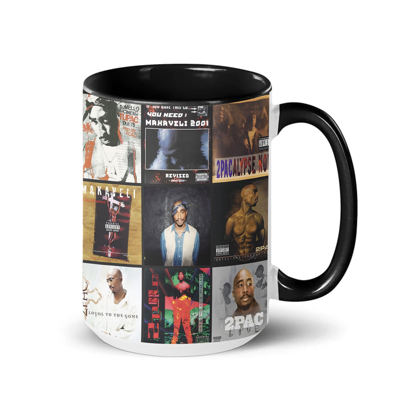 2Pac Accent Mug – Iconic Album Cover Collage Gift