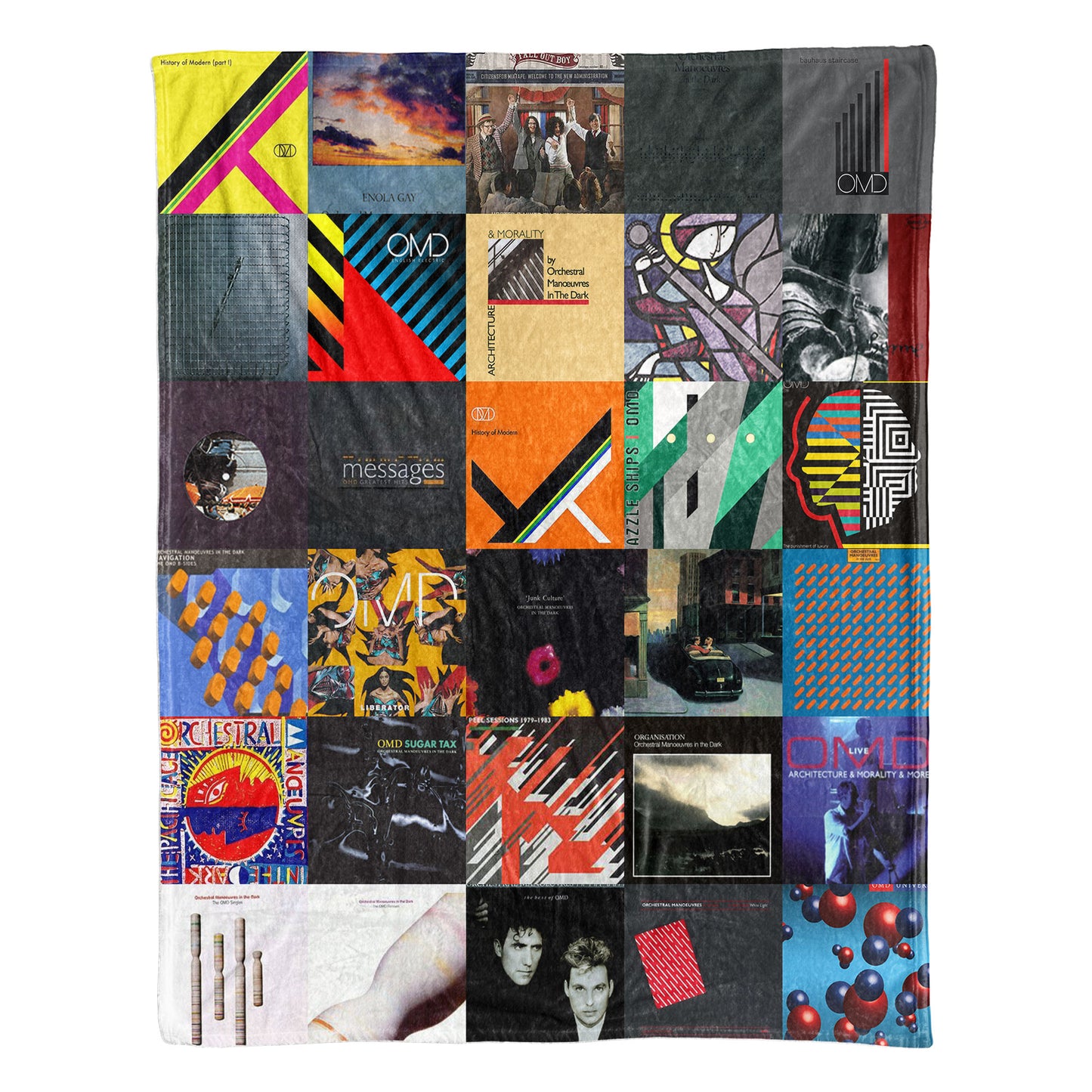 OMD Sherpa Blanket – Iconic Album Cover Collage Cozy Throw for Synth-Pop & New Wave Fans