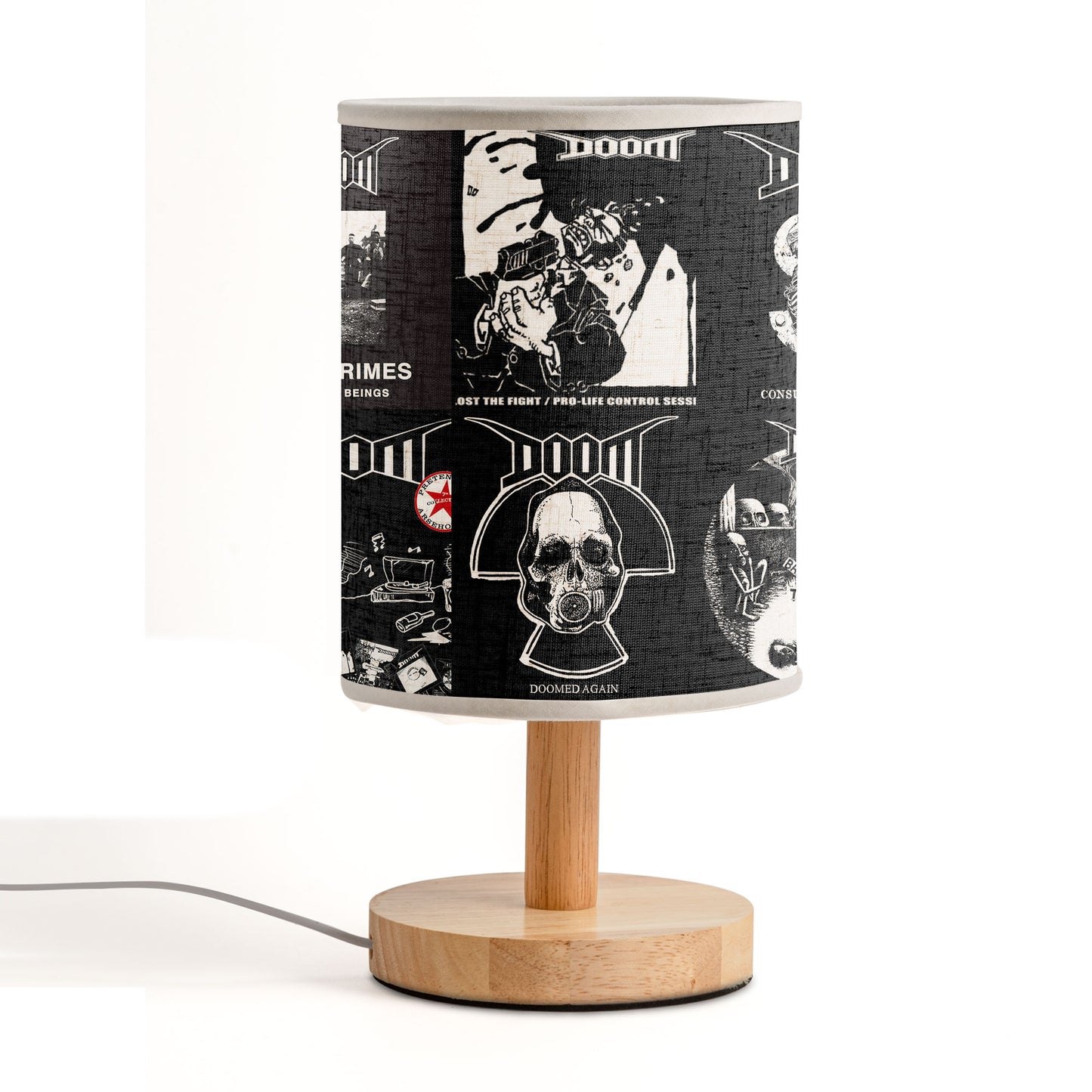 Doom Album Art Table Lamp – Crust Punk & Metal Underground Decorative Light
