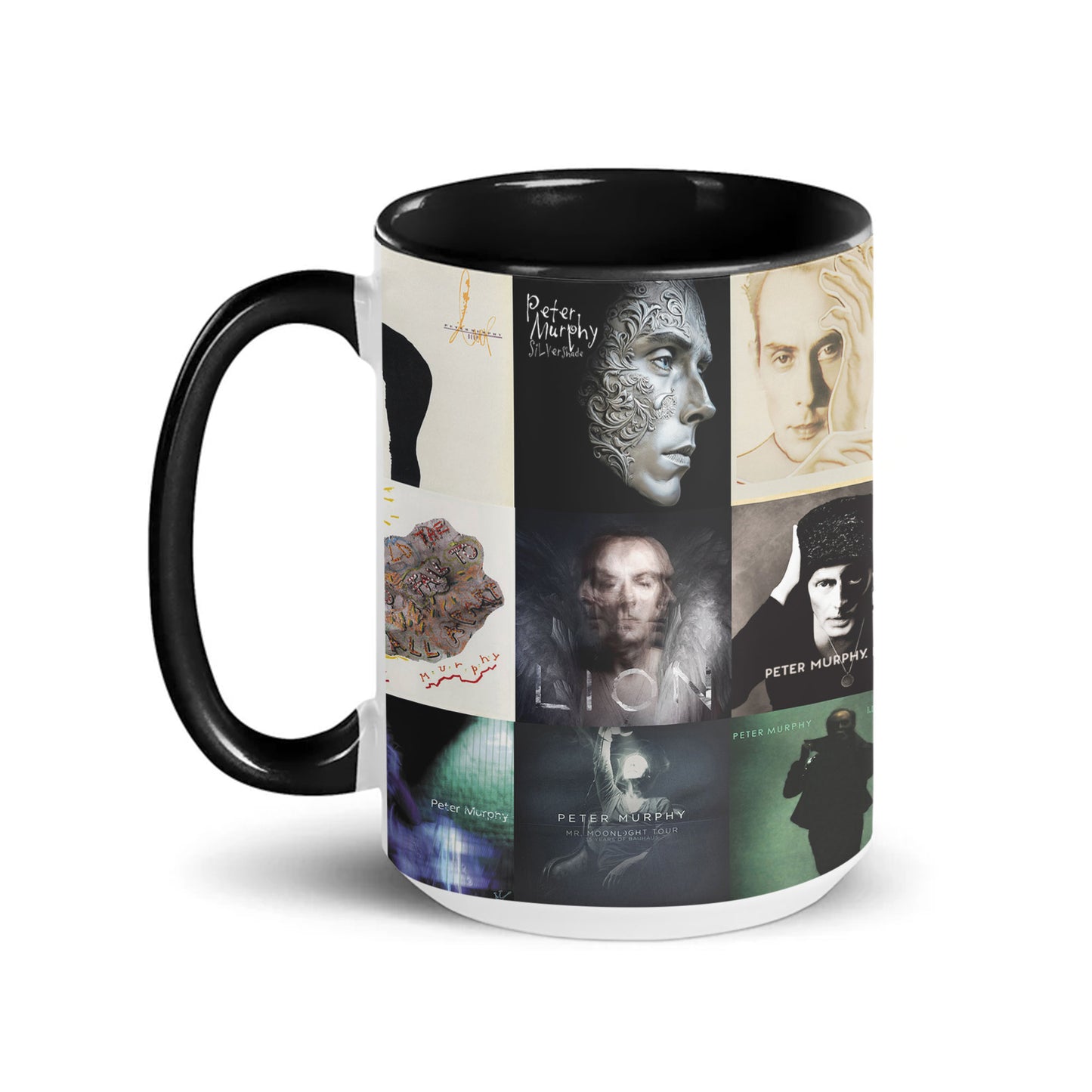 Peter Murphy Accent Mug – Gothic Art Rock Album Collage Gift