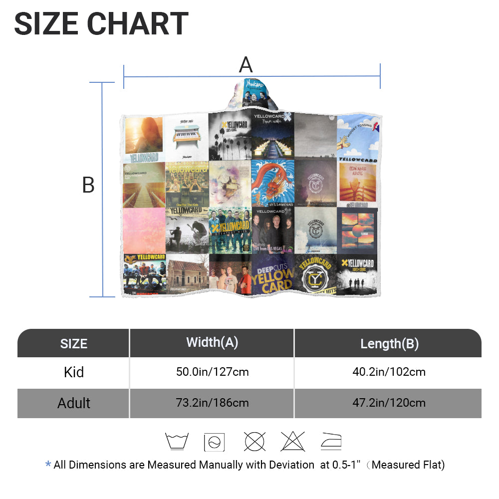 Yellowcard Album Art Wearable Hooded Blanket – Pop Punk Music Throw for Fans