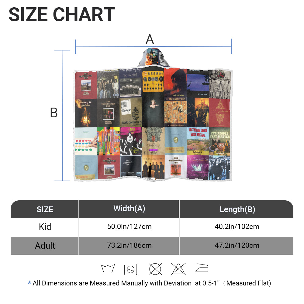 The Tragically Hip Wearable Hooded Blanket – Canadian Rock Heart You Can Wear