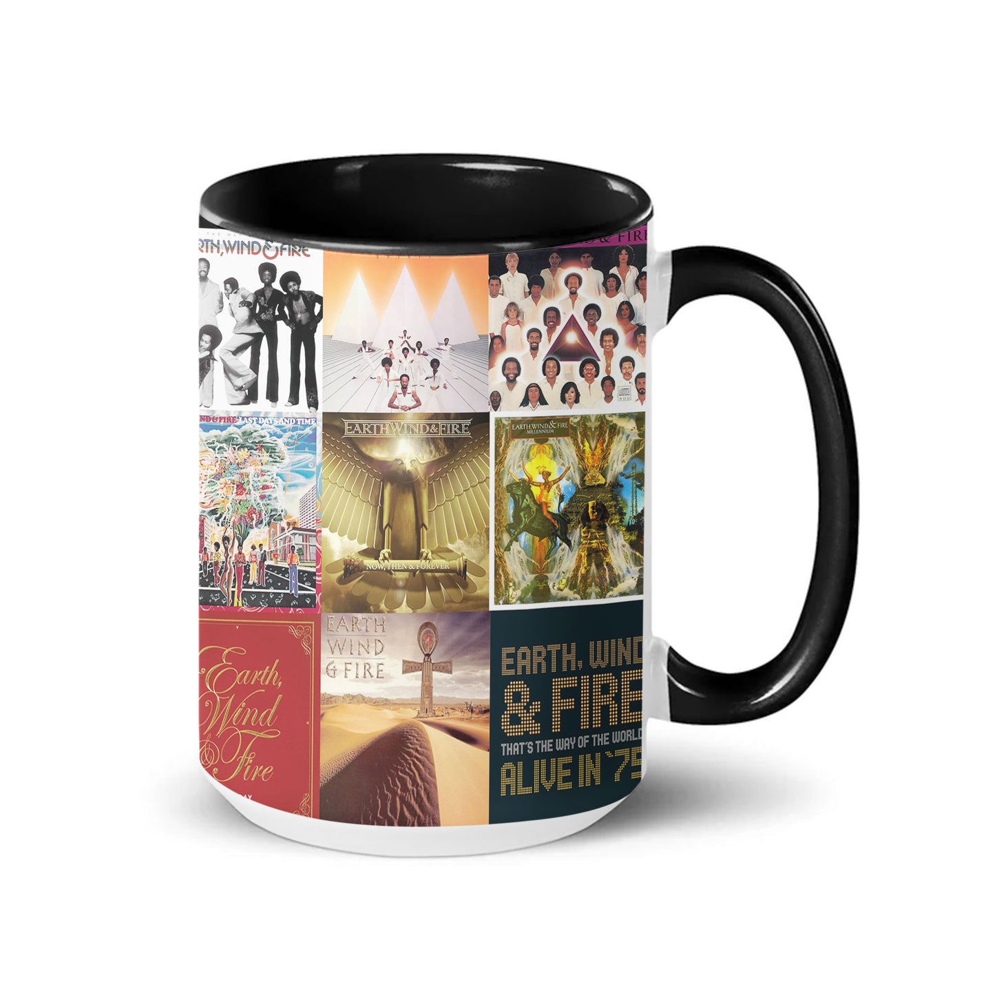 Earth, Wind & Fire Accent Mug – Legendary Album Cover Collage Gift