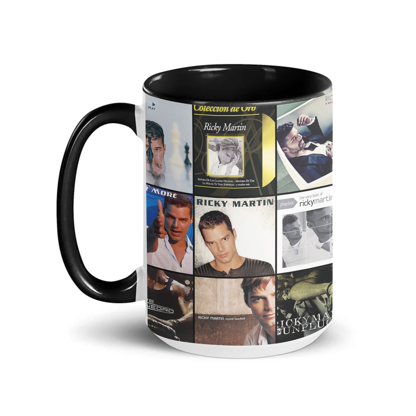 Ricky Martin Accent Mug – Latin Pop Icon Album Cover Collage Gift