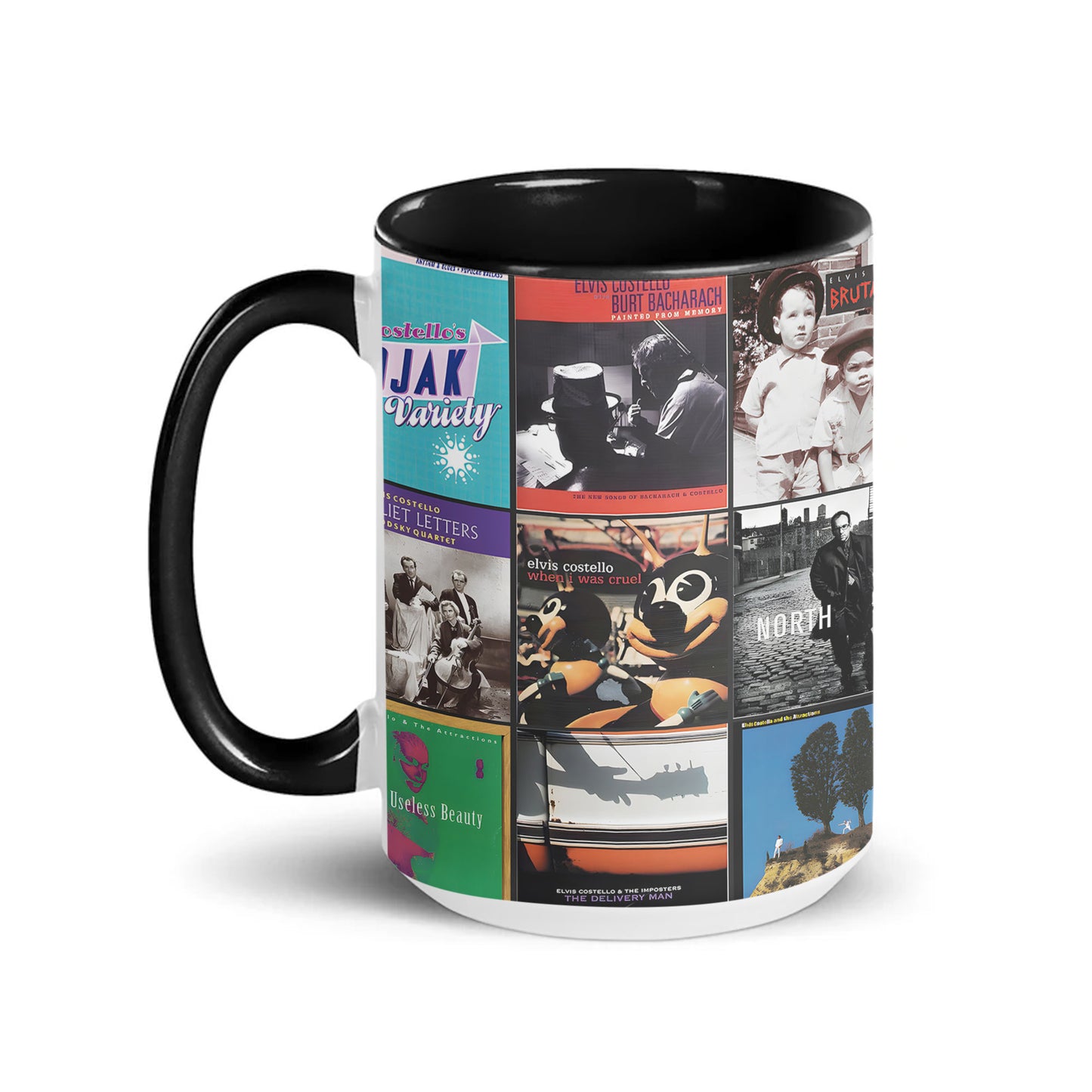 Elvis Costello Accent Mug – Iconic Album Cover Collage Gift
