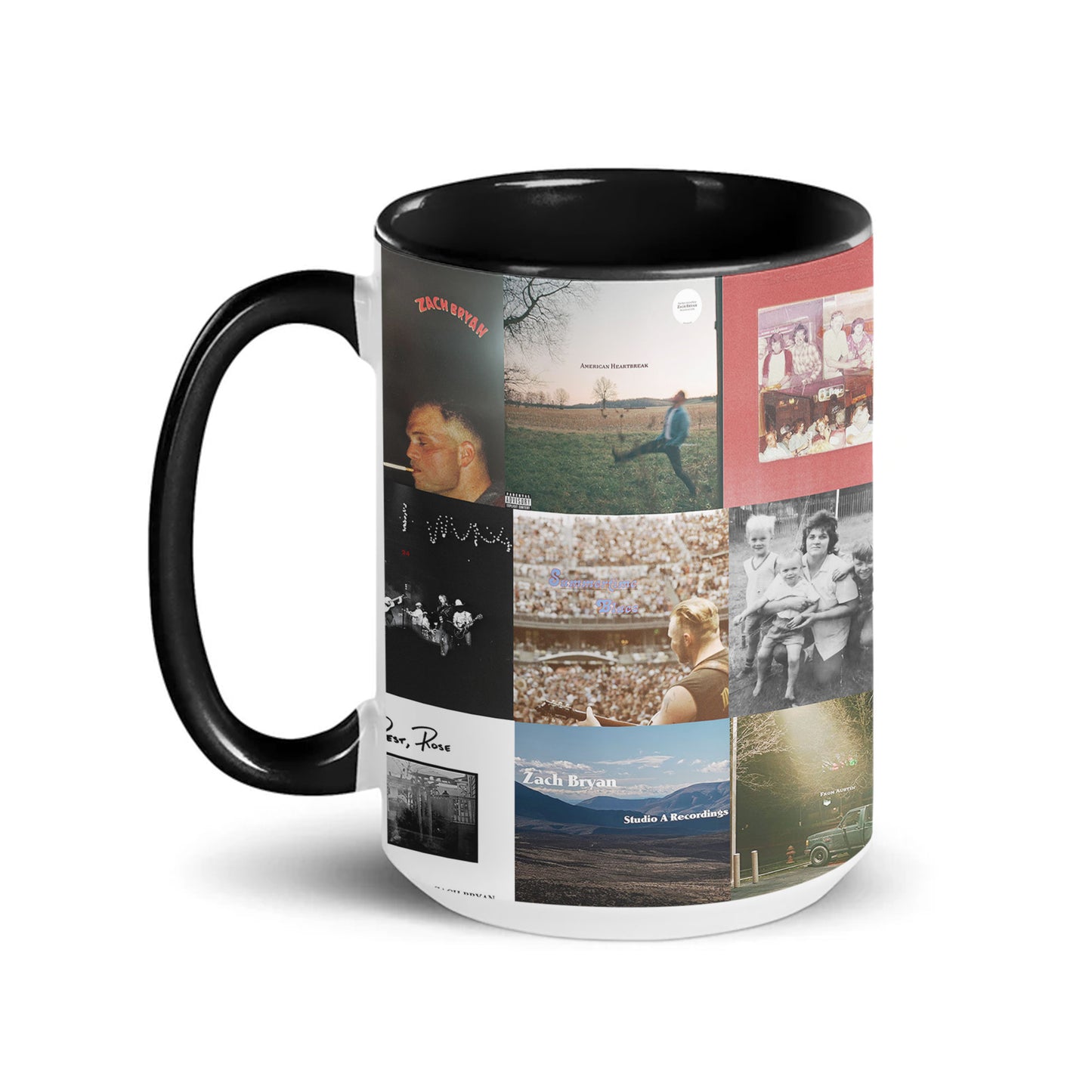 Zach Bryan Accent Mug – Album Cover Collage for Fans