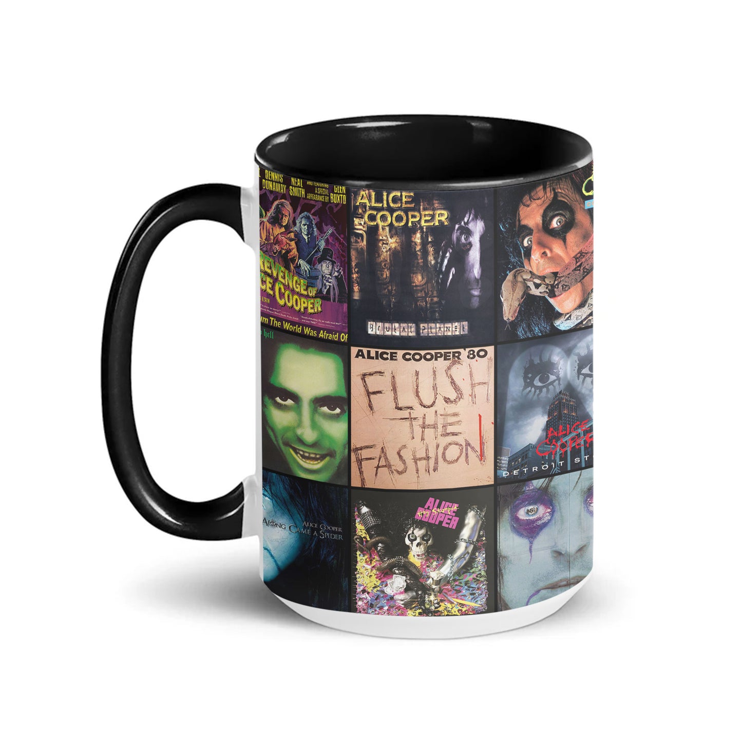 Alice Cooper Accent Mug – Classic Album Cover Collage Gift