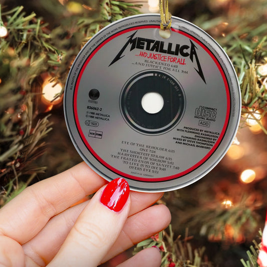 Metallica CD Design Ceramic Ornament – Rock Music Christmas Tree Decoration