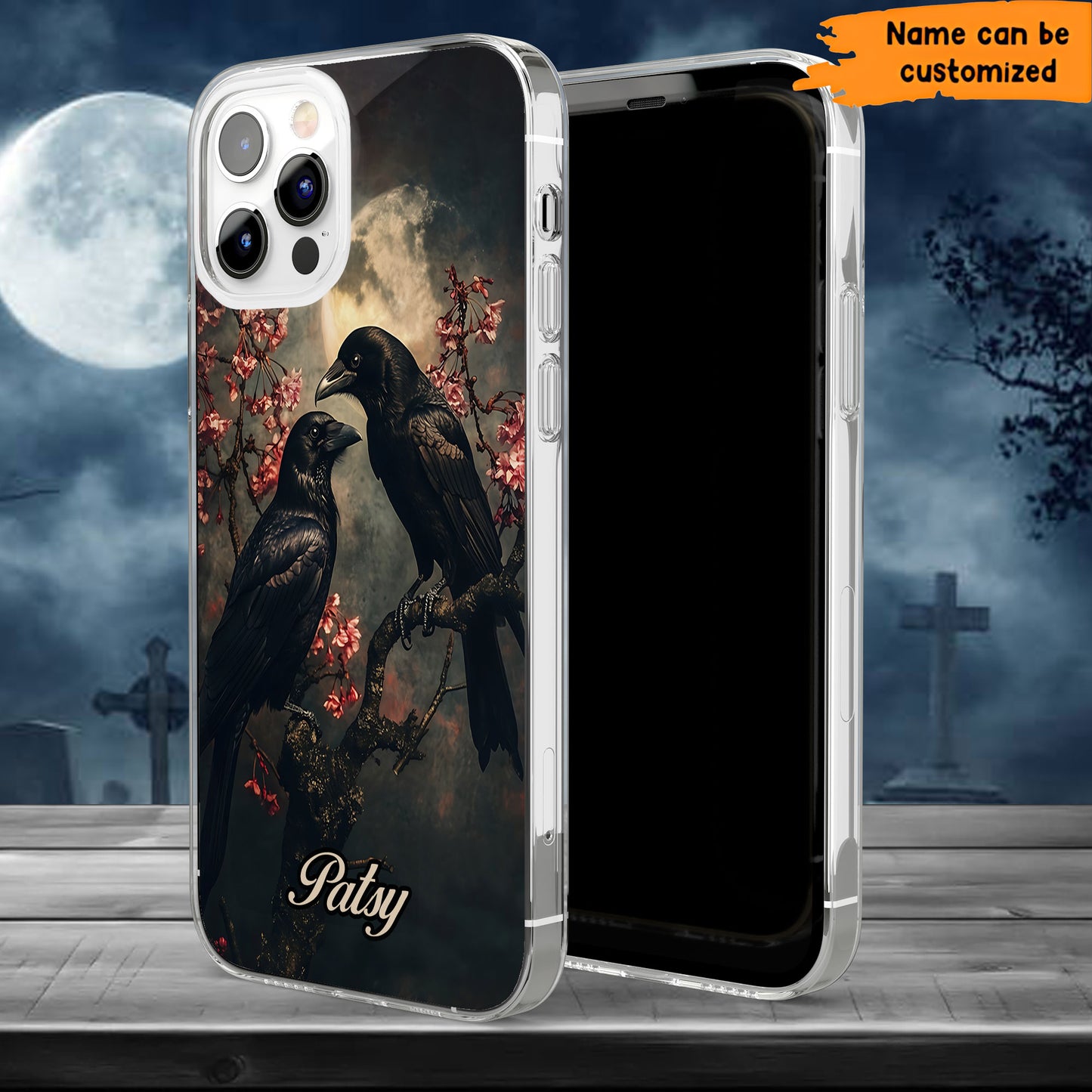 The Raven Lovers Phone Case – Gothic Moonlit Romance
