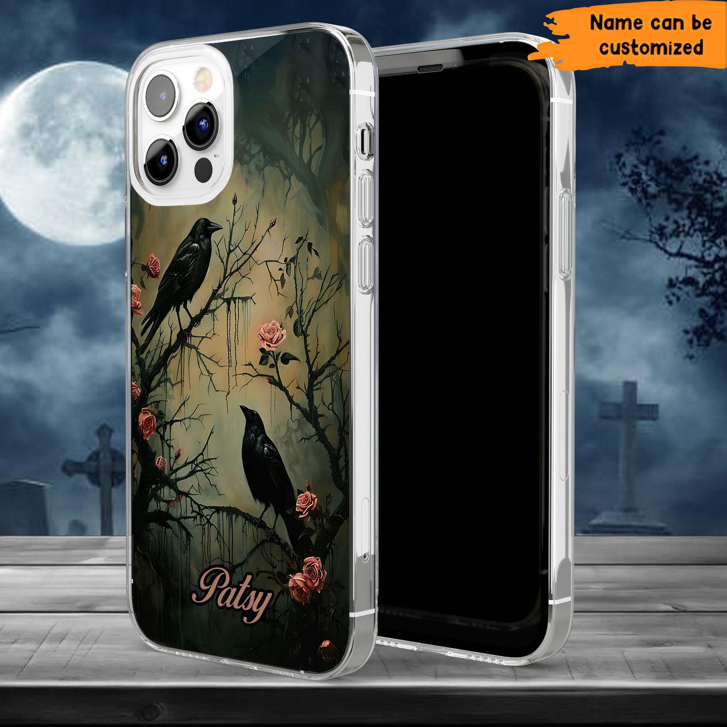 The Raven & Roses Phone Case – Gothic Elegance