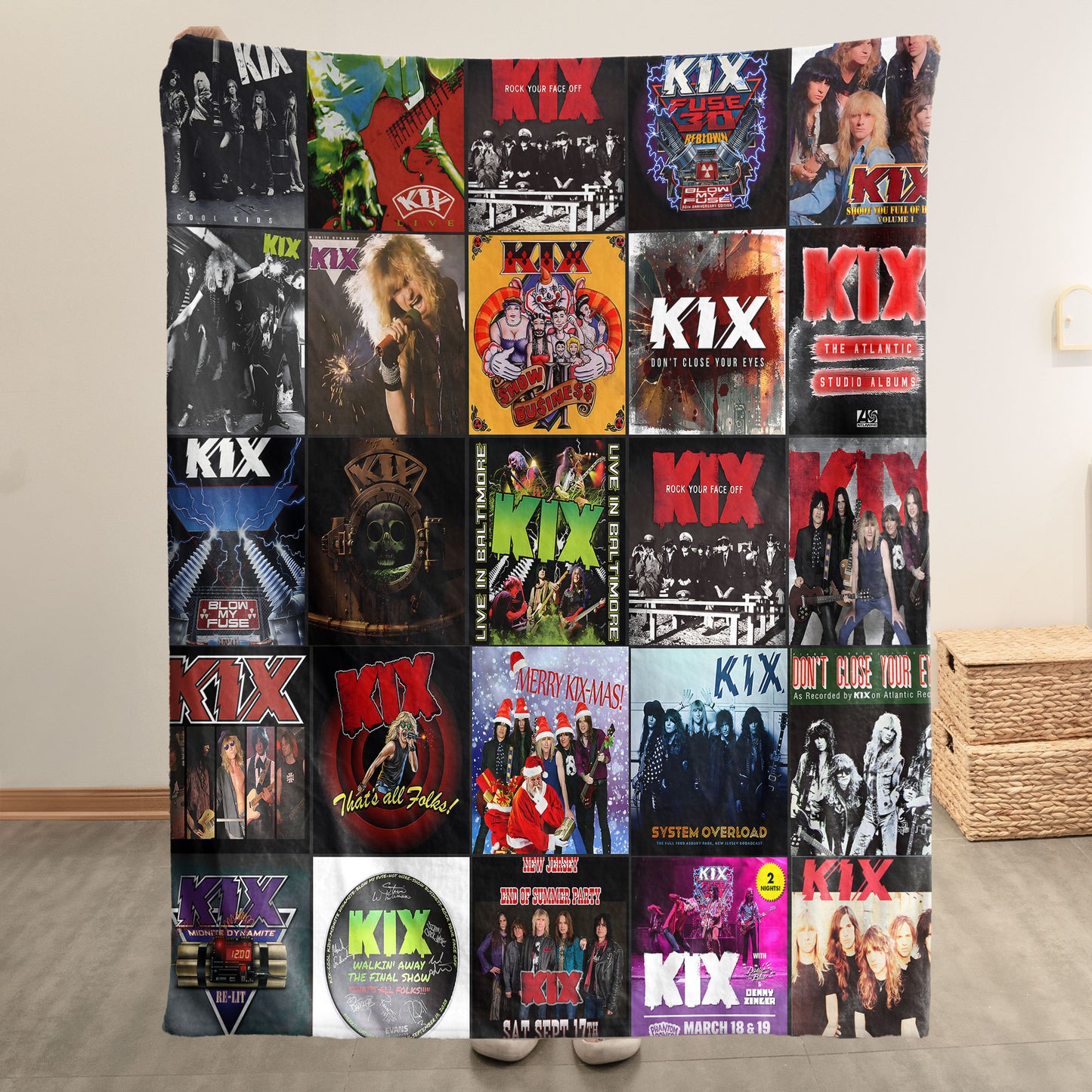 KIX Sherpa Blanket – A High-Voltage Tribute for True Glam Metal Fans