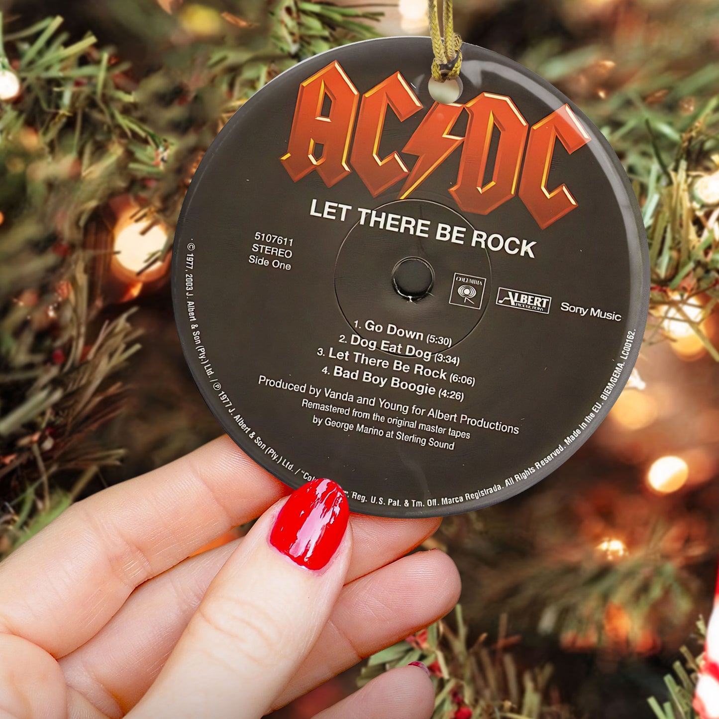 Let There Be Rock Hard Rock Ceramic Ornament – Classic Album Cover Holiday Decoration