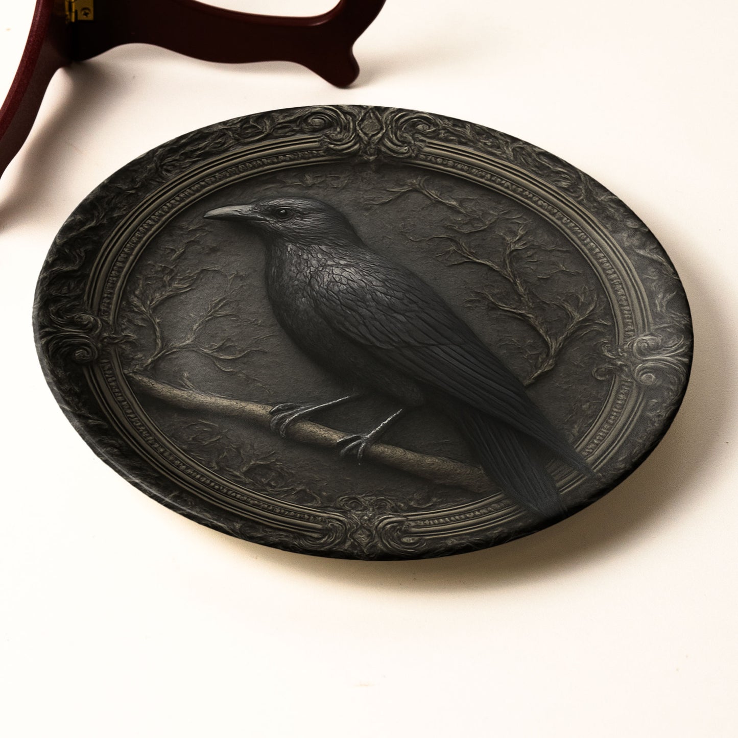 The Raven’s Vigil – Gothic Decorative Ceramic Plate