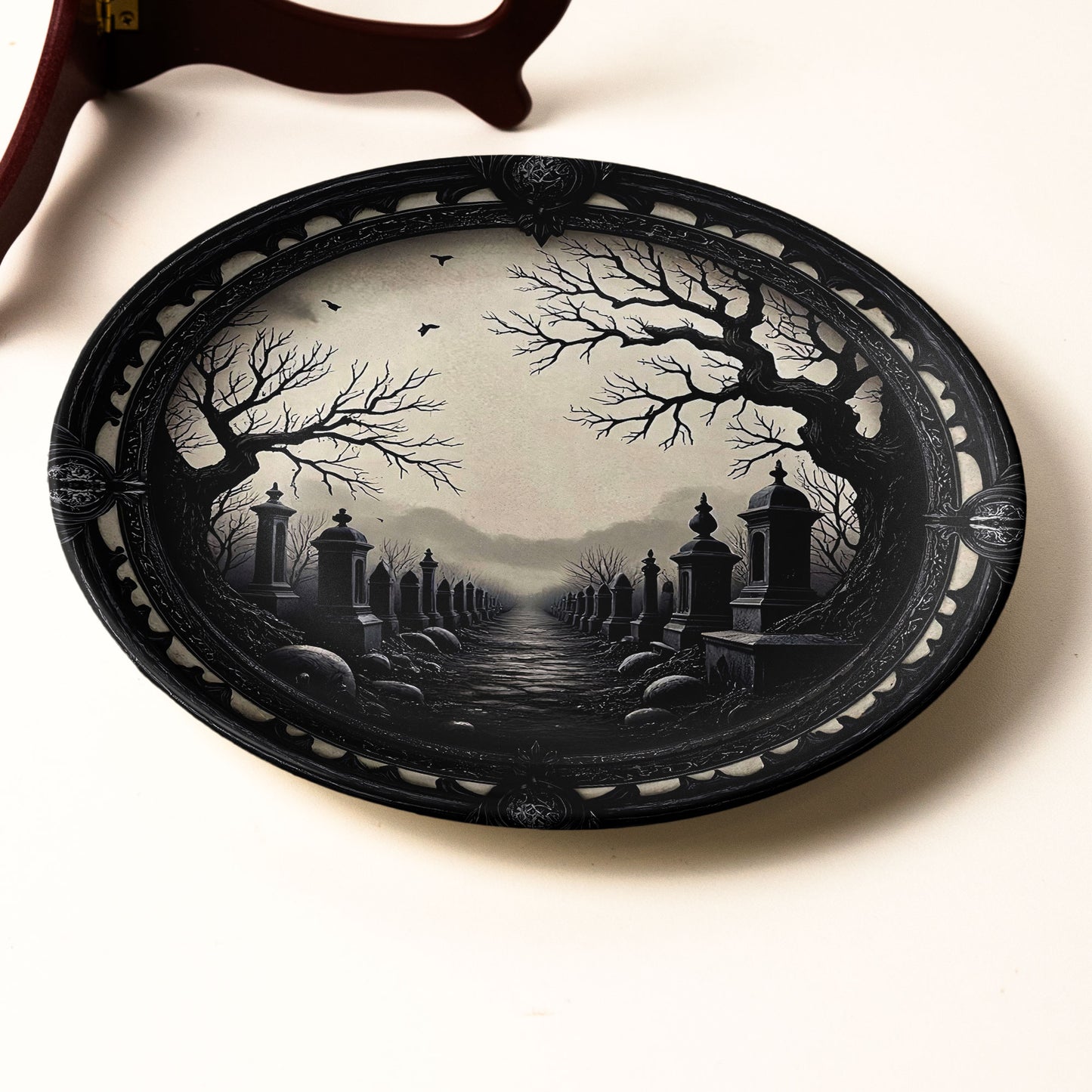 Whispers of the Graveyard – Gothic Decorative Ceramic Plate
