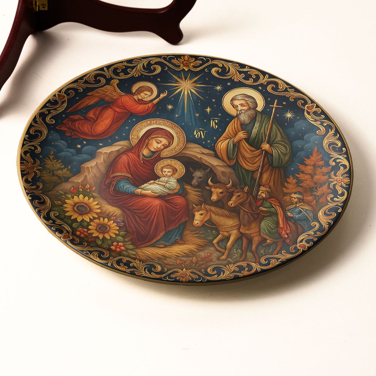 Holy Family Nativity Icon Decorative Ceramic Plate ✨