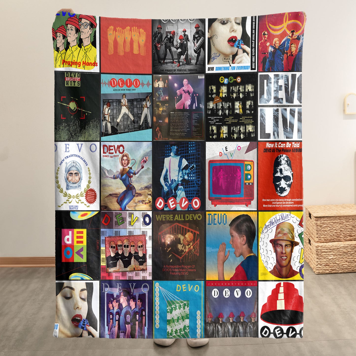 DEVO Sherpa Blanket – A New Wave Icon, Reimagined in Cozy Style