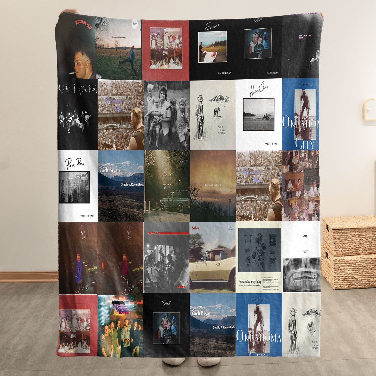 Zach Bryan Sherpa Blanket – A Heartland Memory Quilt for True Fans