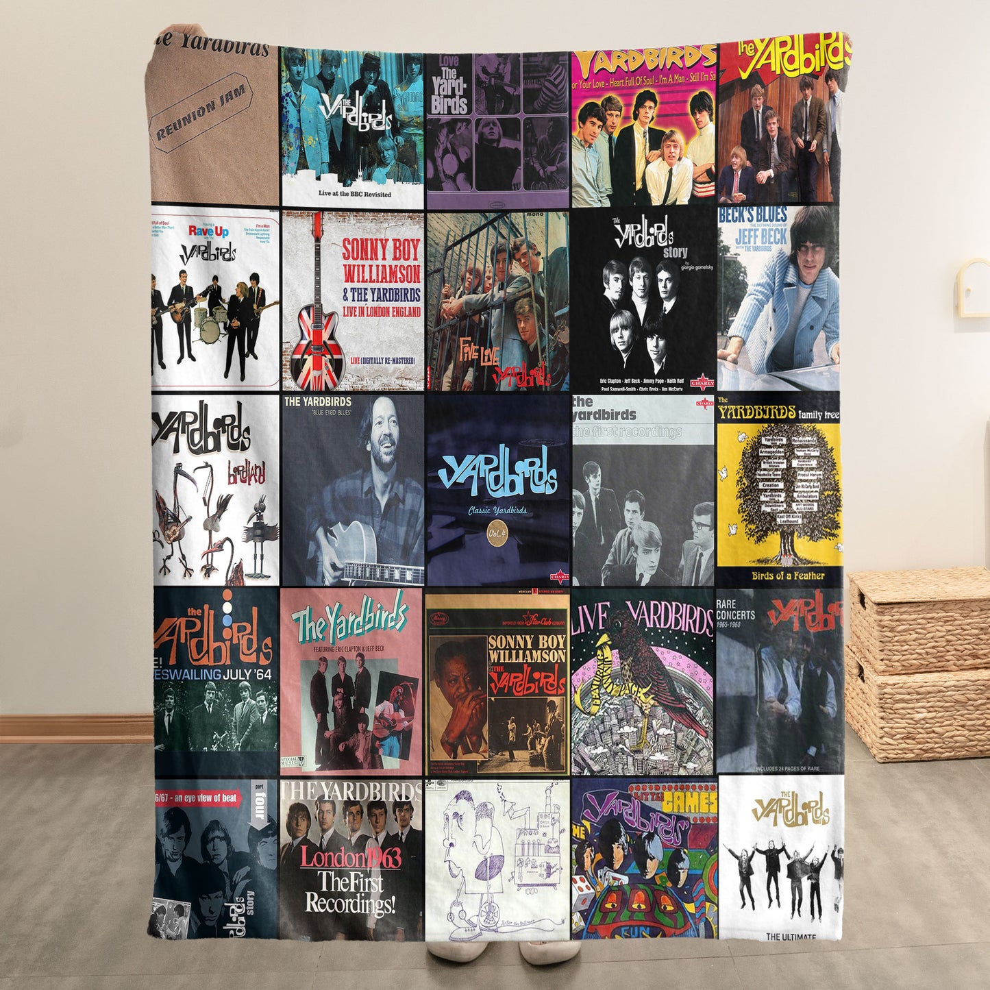 The Yardbirds Sherpa Blanket – A Legendary Blues-Rock Album Collage for True Fans