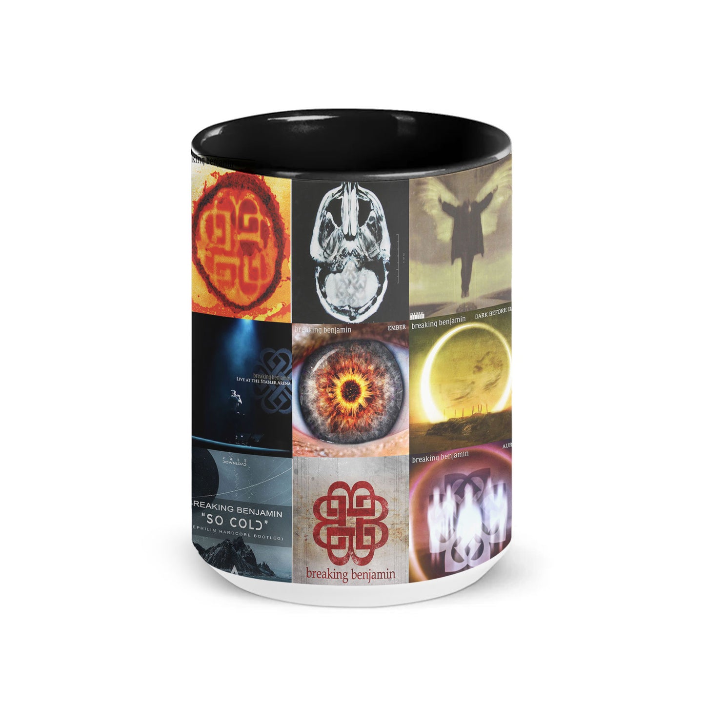Breaking Benjamin Accent Mug – Classic Album Cover Collage Gift for Rock Fans