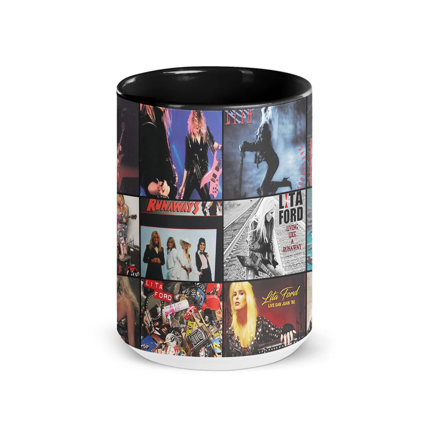 Lita Ford Accent Mug – Rock Queen Album Cover Collage Gift