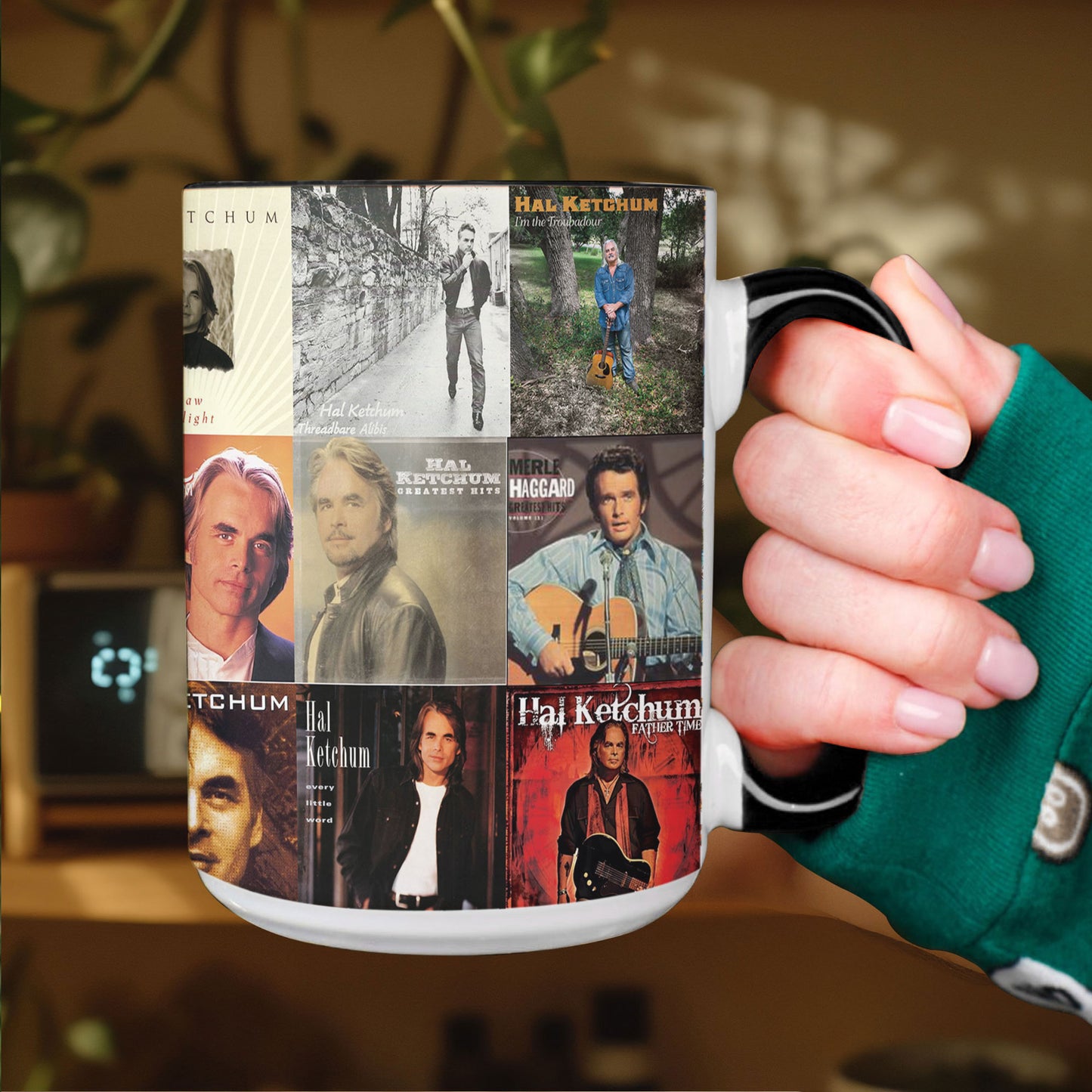 Hal Ketchum Accent Mug – Country Storyteller Album Cover Collage Gift