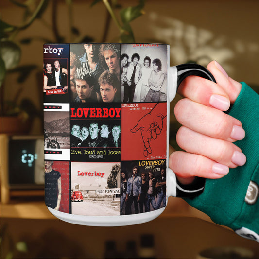 Loverboy Accent Mug – Retro Rock Album Collage Gift