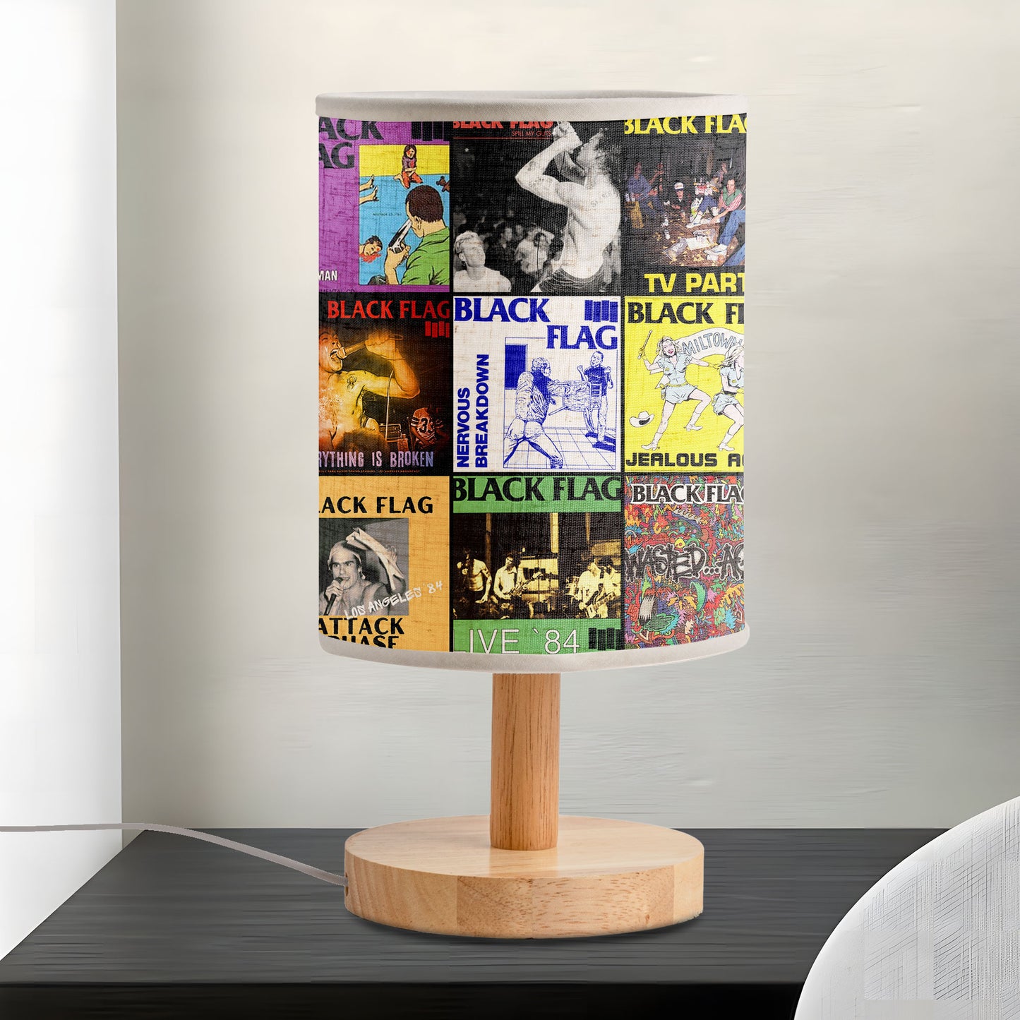 Black Flag Album Cover Lamp – Punk Rock Nostalgia Home Decor
