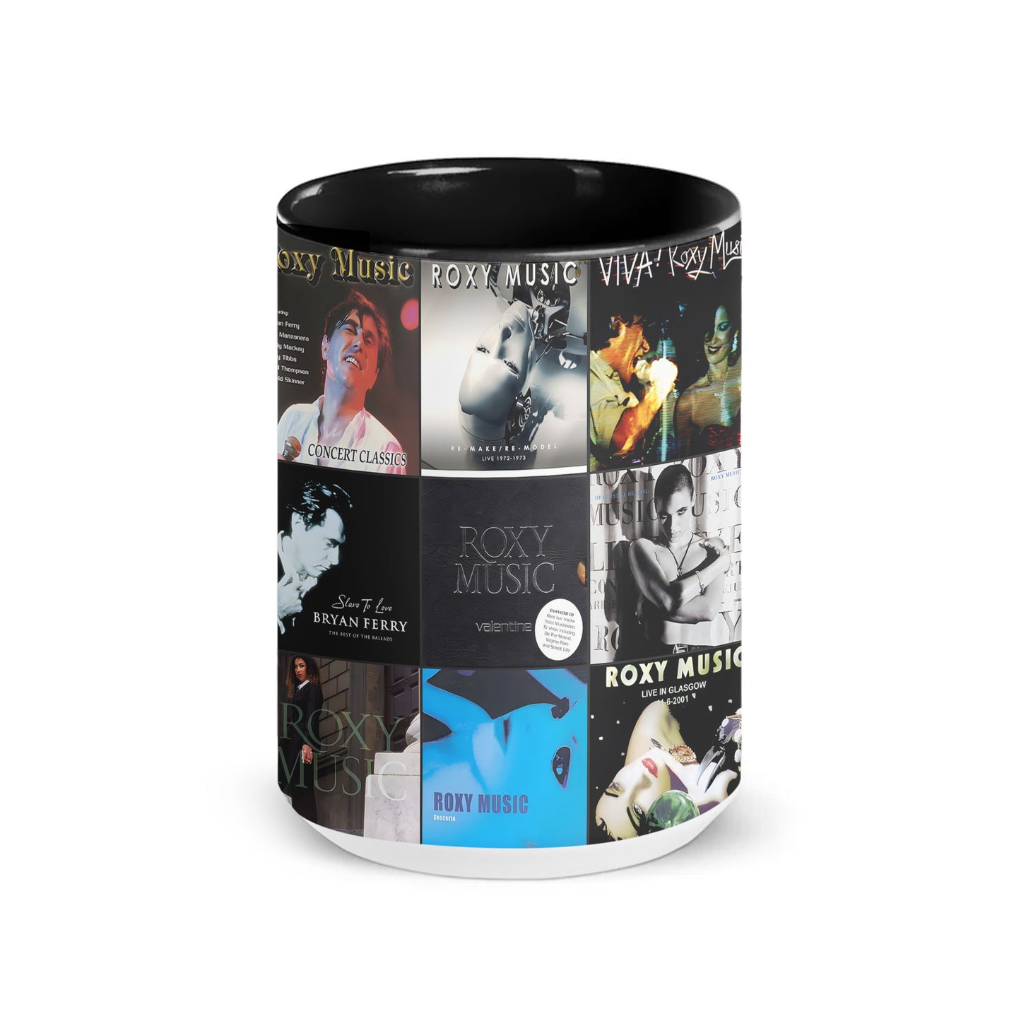 Roxy Music Accent Mug – Classic Album Cover Collage Gift for Art Rock Fans