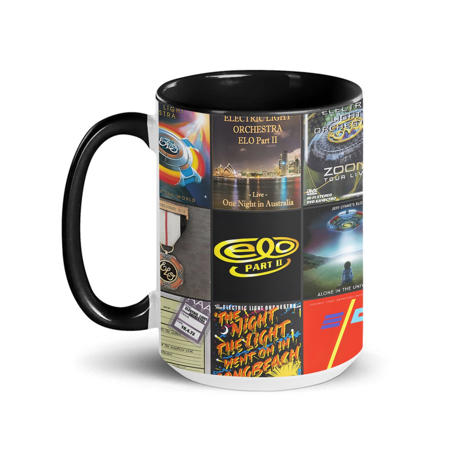 Electric Light Orchestra Accent Mug – Classic Album Cover Collage Gift