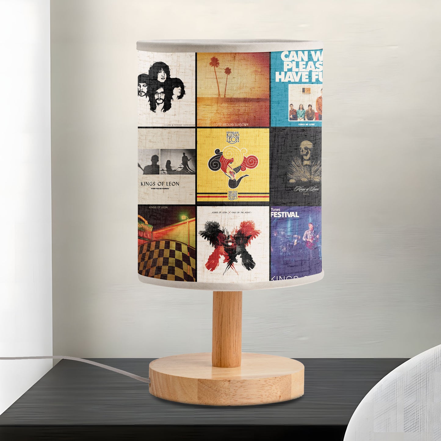 Kings of Leon Album Cover Fabric Lamp – Indie Rock Vibes Table Light