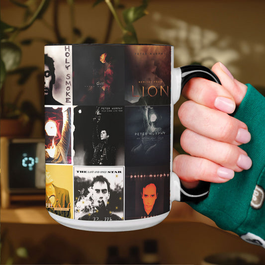 Peter Murphy Accent Mug – Gothic Art Rock Album Collage Gift