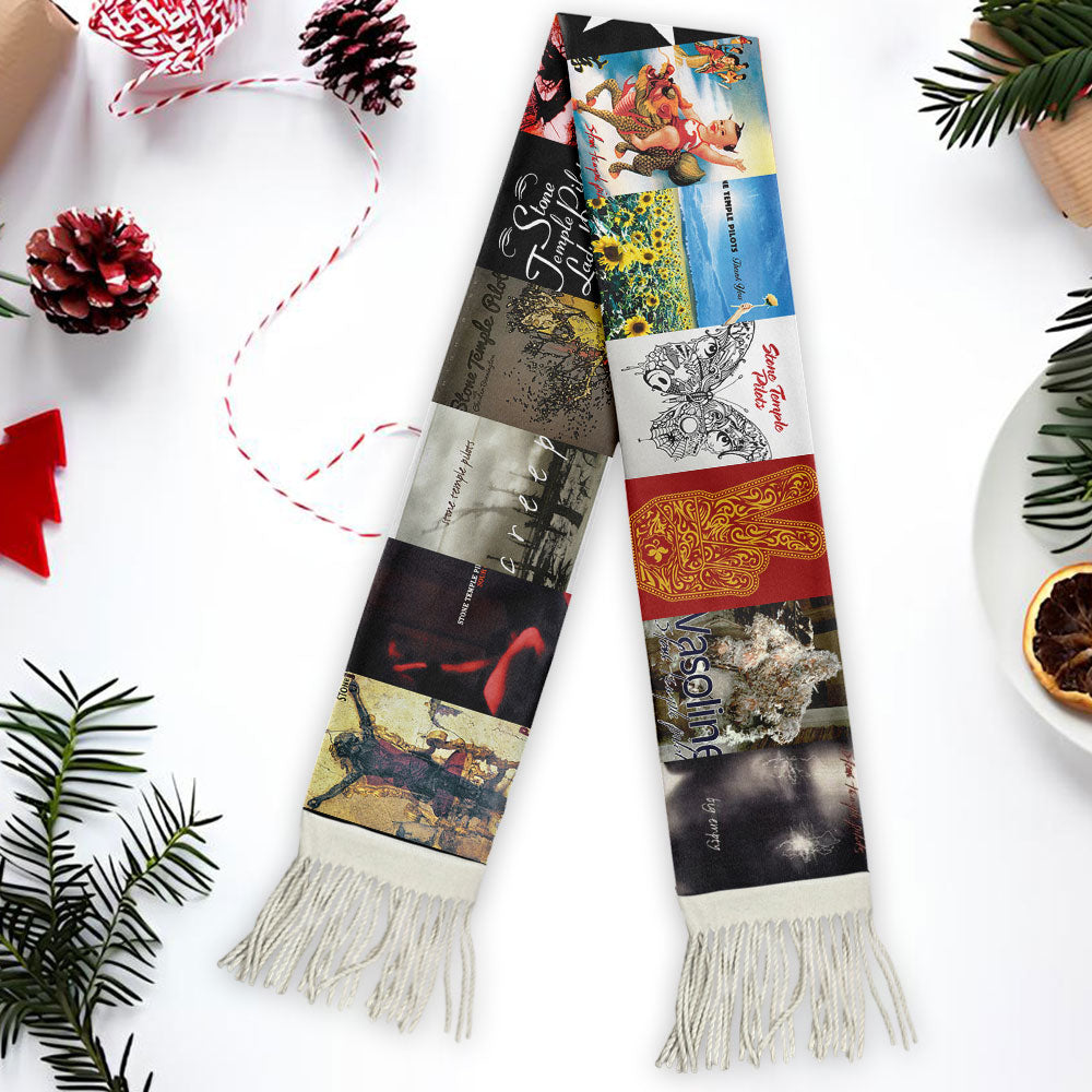 Stone Temple Pilots Album Collage Scarf – Grunge Rock Fan Gift