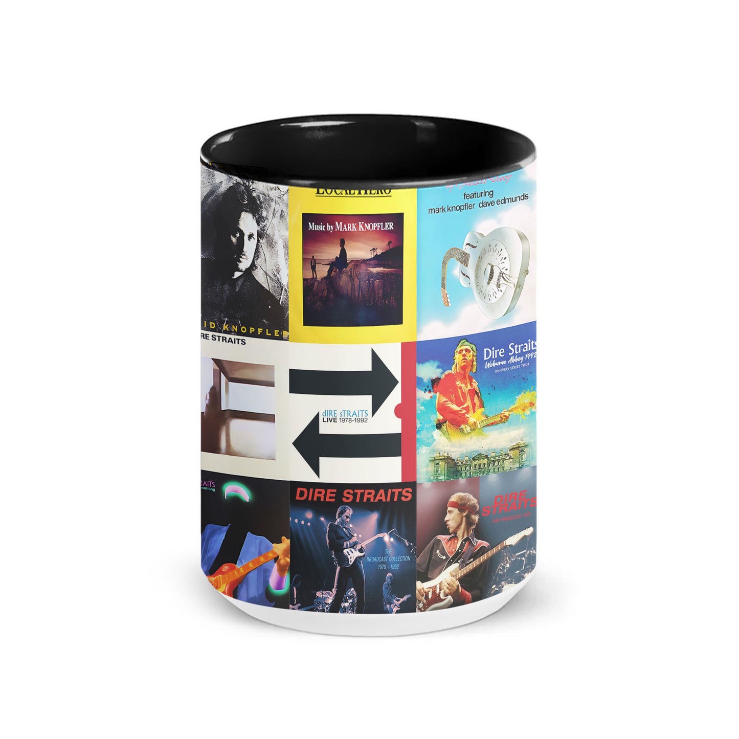 Dire Straits Accent Mug – Classic Album Cover Collage Gift