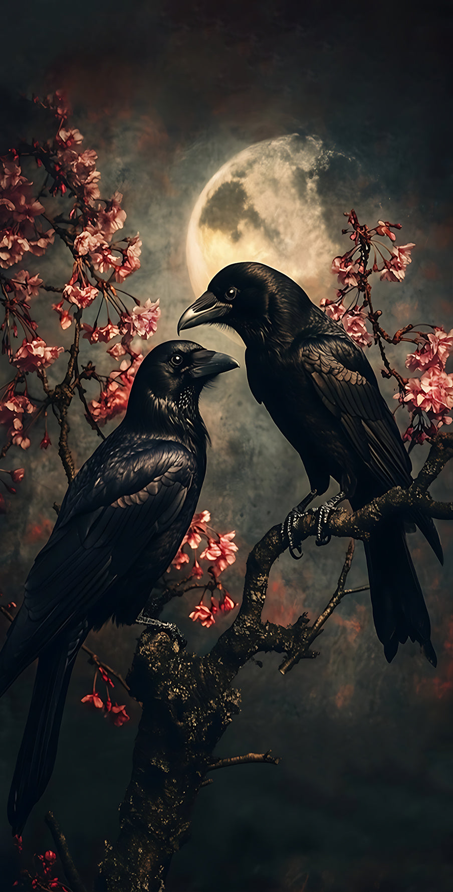 The Raven Lovers Phone Case – Gothic Moonlit Romance