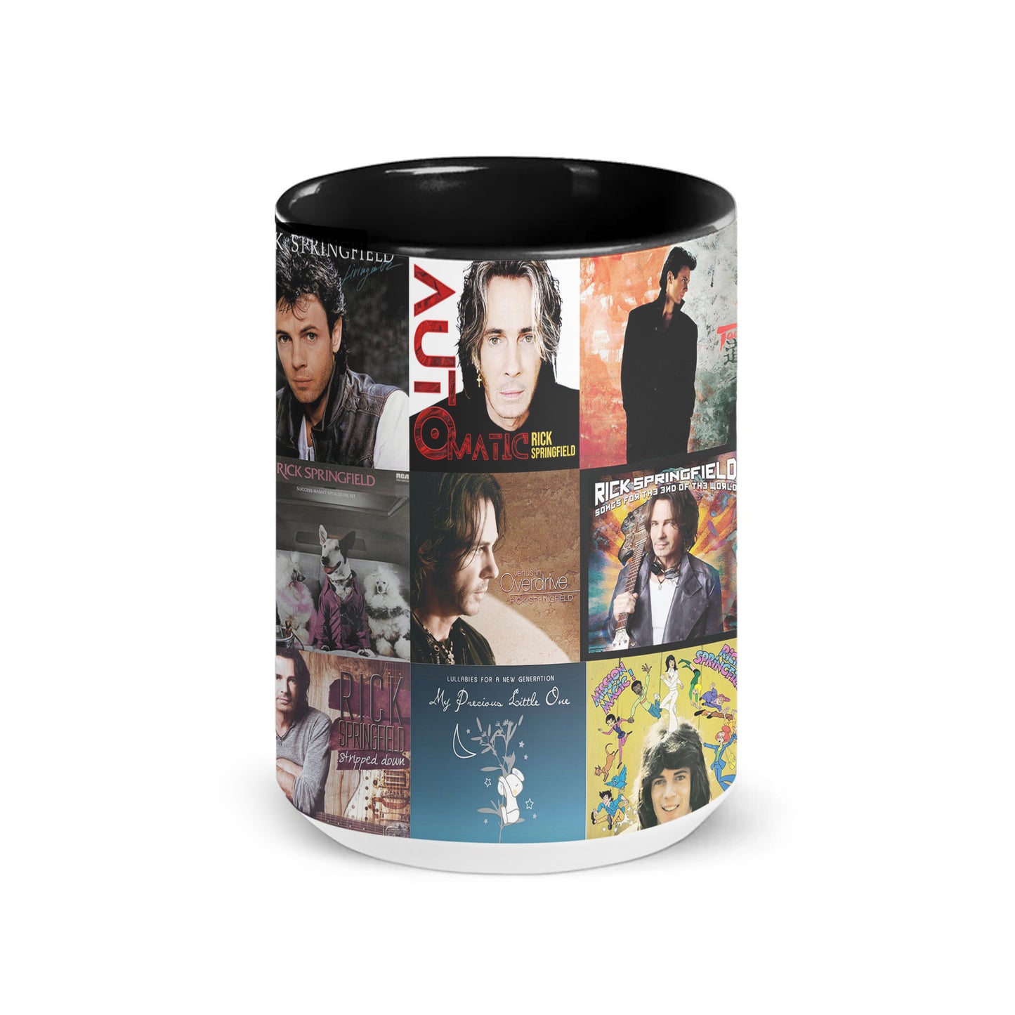 Rick Springfield Accent Mug – Classic Hits Album Art Collage Gift