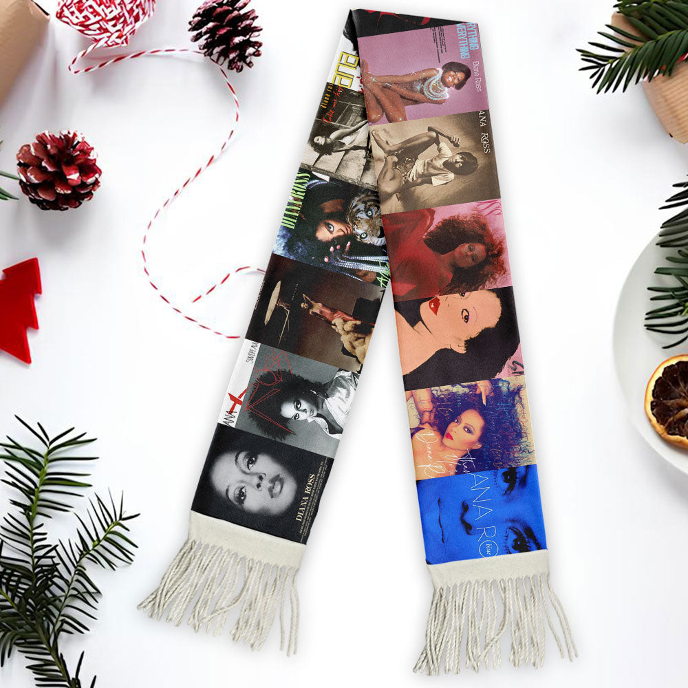 Diana Ross Album Collage Scarf – Soul & Motown Fan Gift