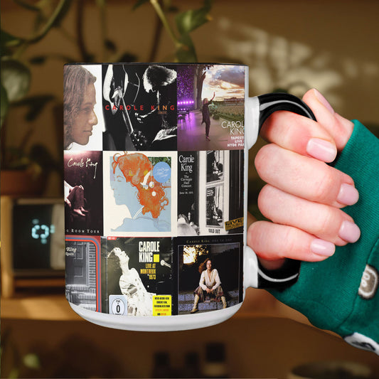 Carole King Accent Mug – Timeless Singer-Songwriter Album Collage Gift