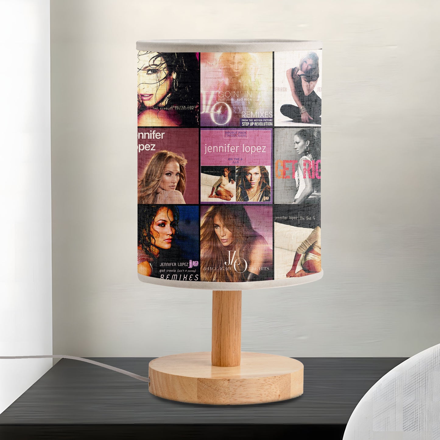 Jennifer Lopez Album Cover Table Lamp – Retro Pop Diva Room Decor