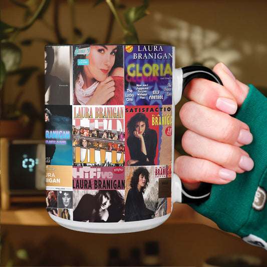 Laura Branigan Accent Mug – Timeless Pop Icon Album Collage Gift
