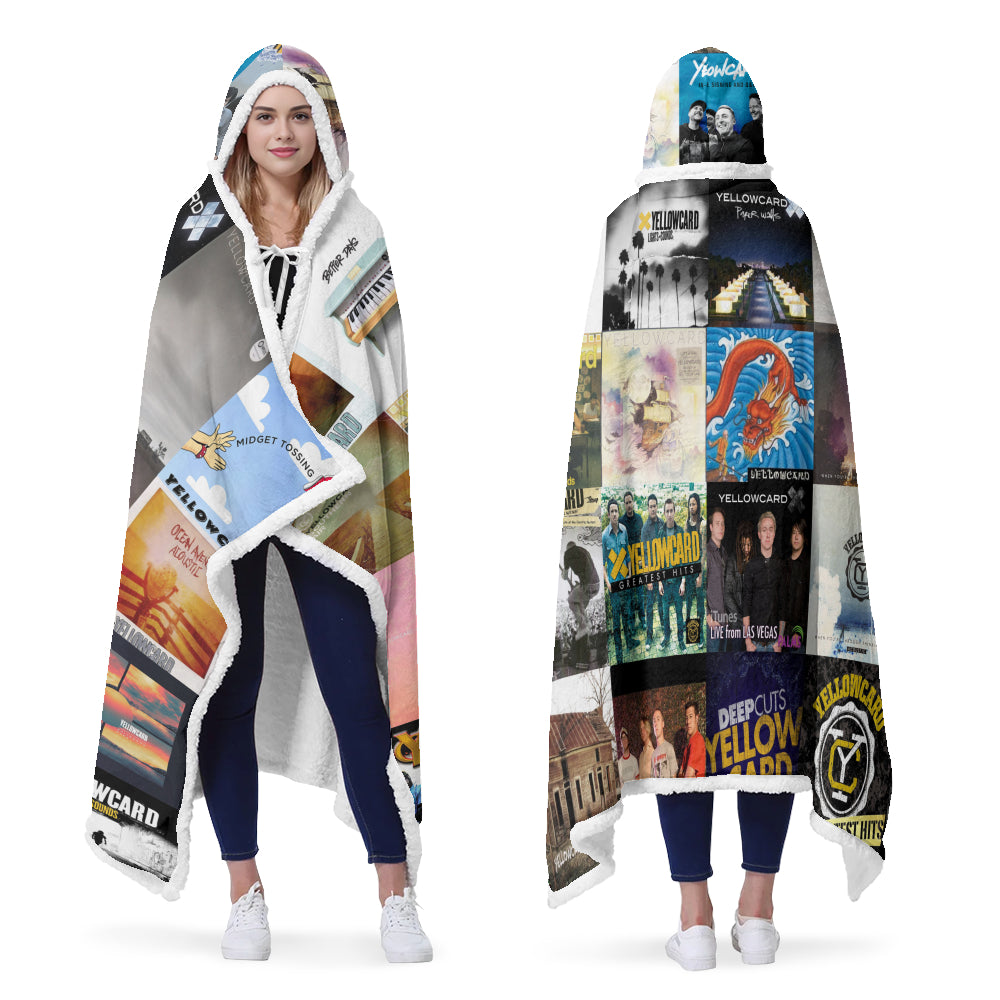 Yellowcard Album Art Wearable Hooded Blanket – Pop Punk Music Throw for Fans