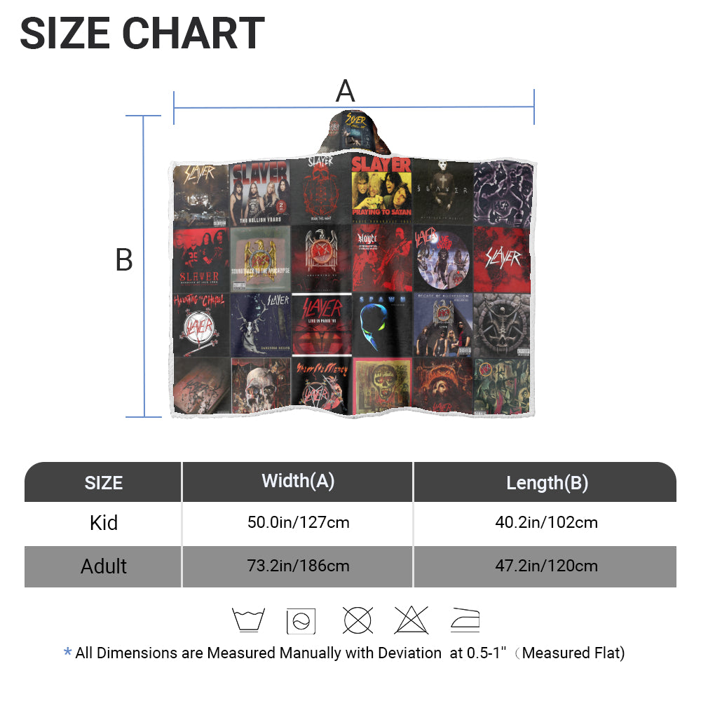 Slayer Album Art Wearable Hooded Blanket – Thrash Metal Fan Gift