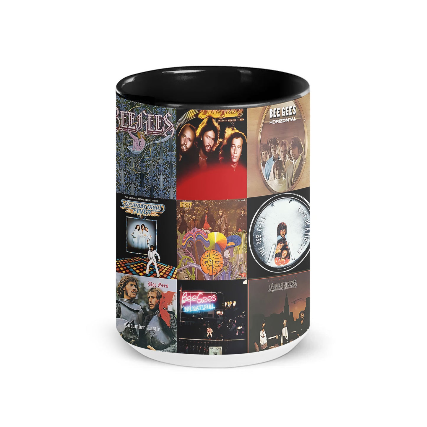 Bee Gees Accent Mug – Classic Album Cover Collage Gift