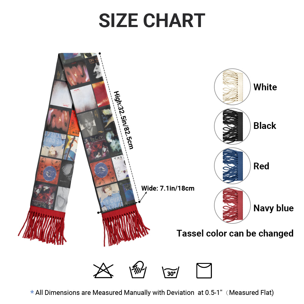 The Cure Album Collage Scarf – Gothic Rock Fan Gift