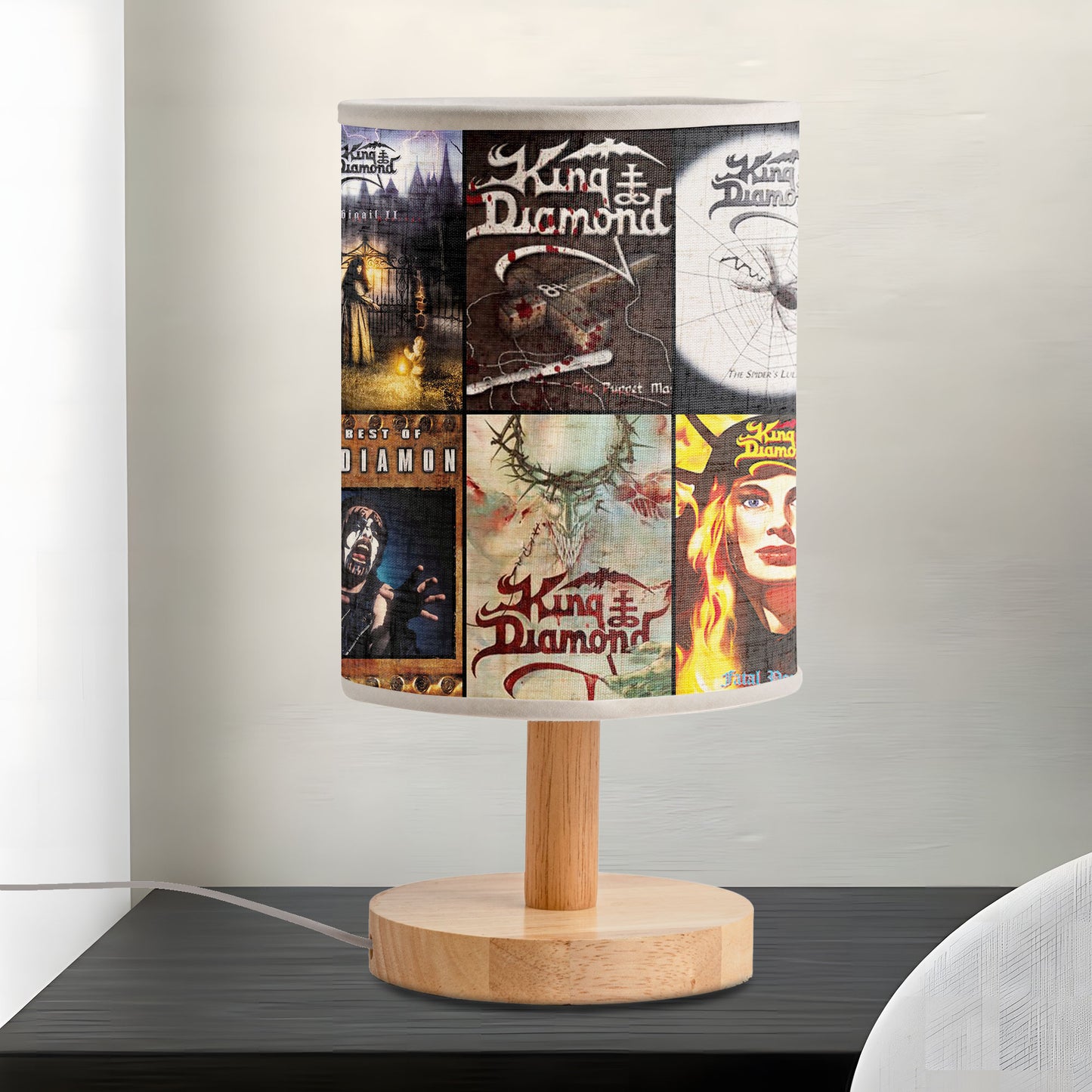 King Diamond Fabric Lamp – Heavy Metal Horror Album Art Collection