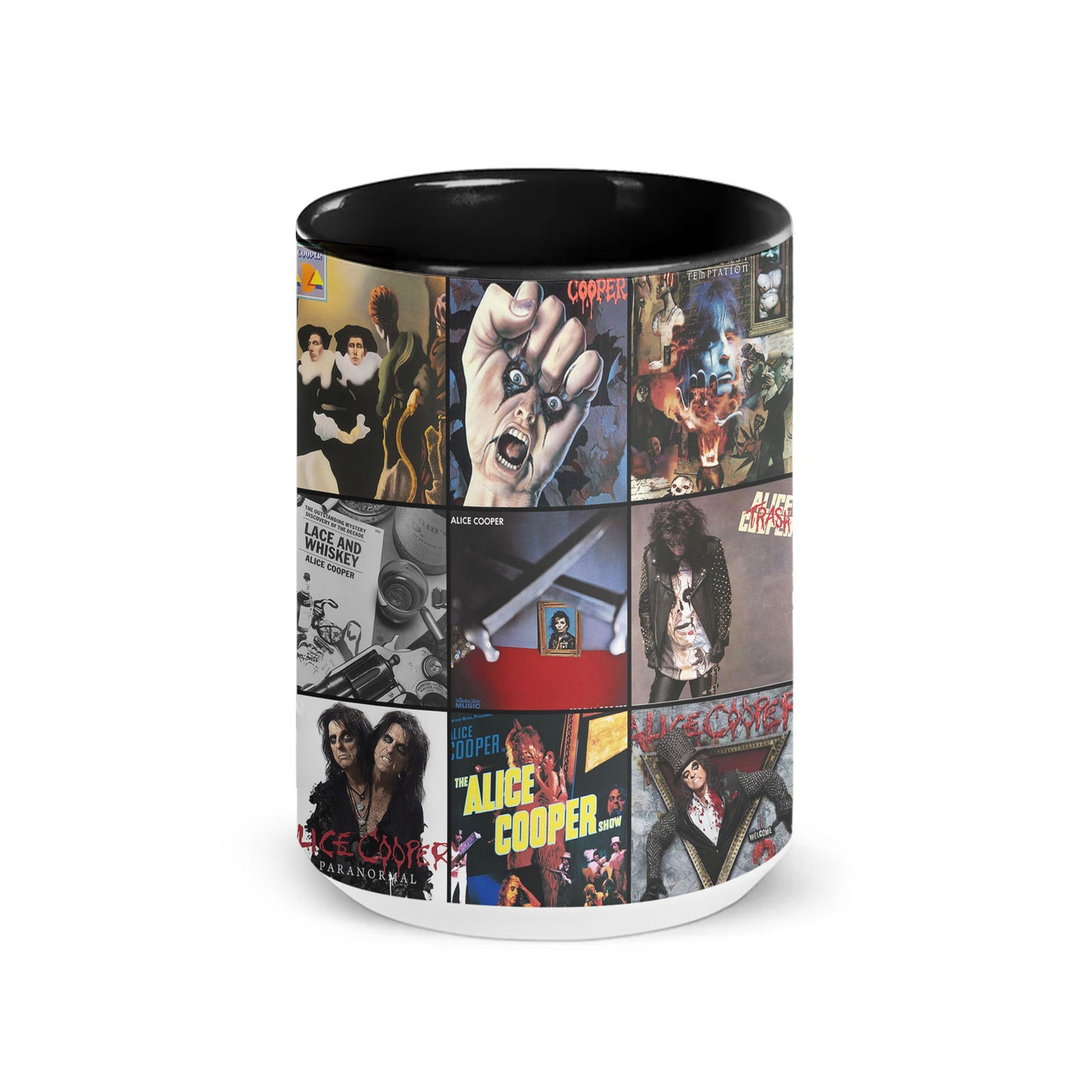 Alice Cooper Accent Mug – Classic Album Cover Collage Gift