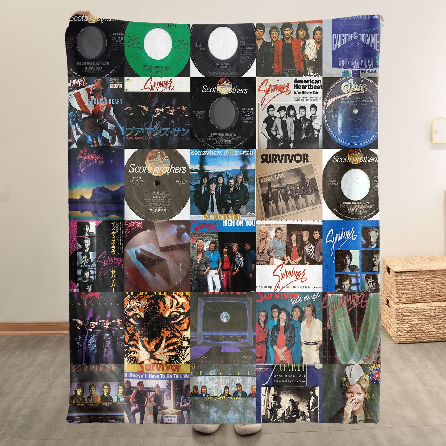 Survivor Sherpa Blanket – Iconic Rock Anthems & Timeless Hits Tribute