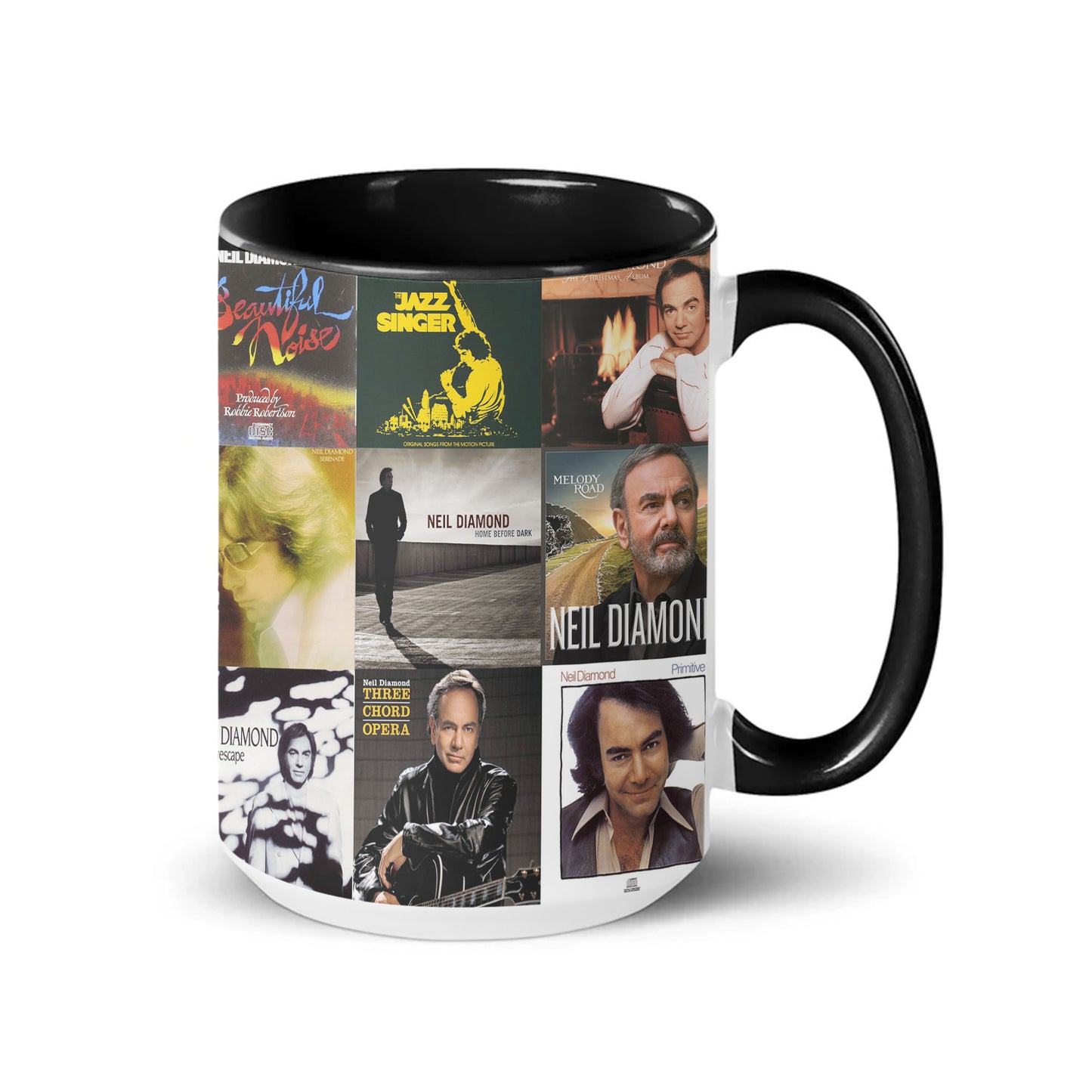 Neil Diamond Accent Mug – Classic Album Cover Collage Gift
