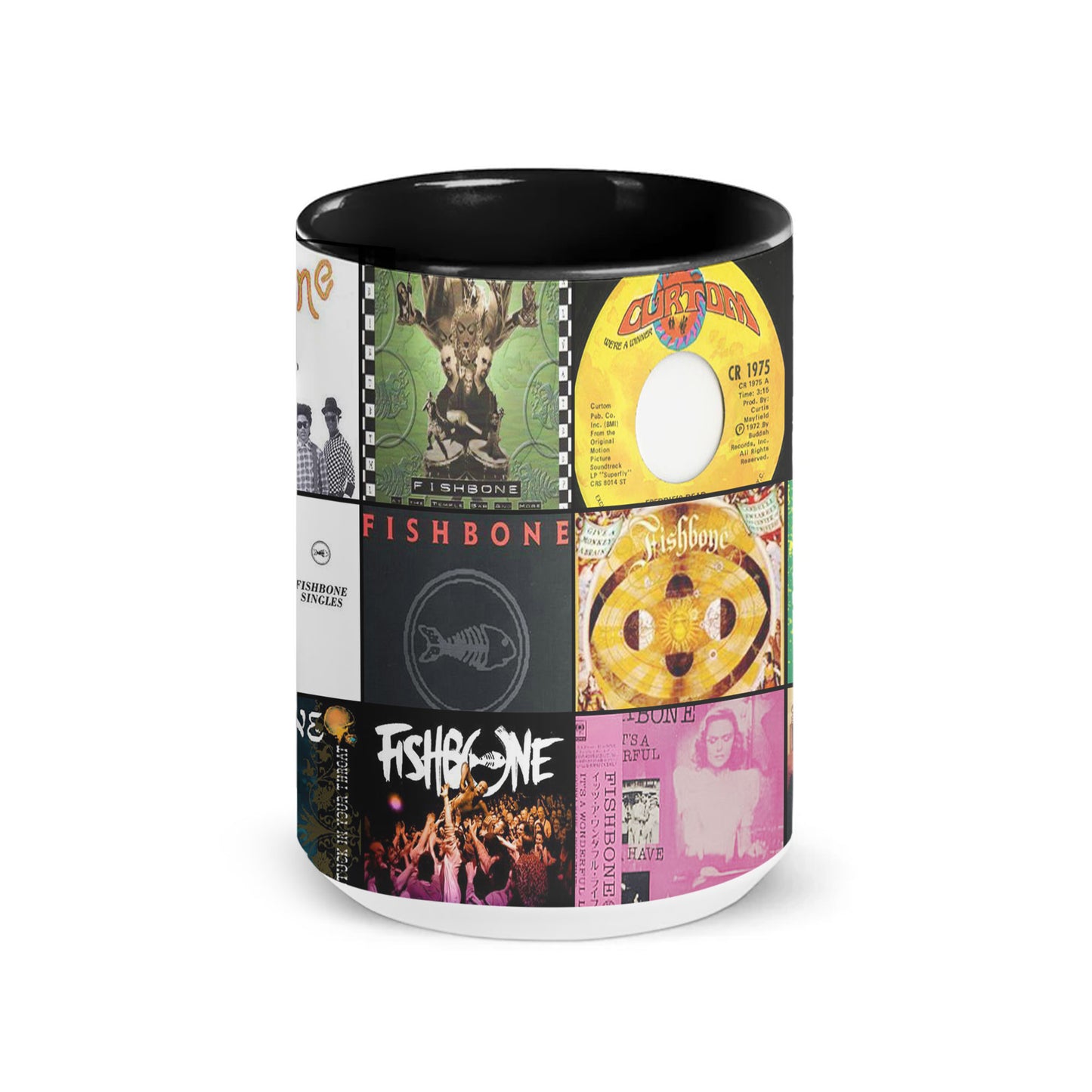 Fishbone Accent Mug – Funk-Rock Fusion Album Collage Gift